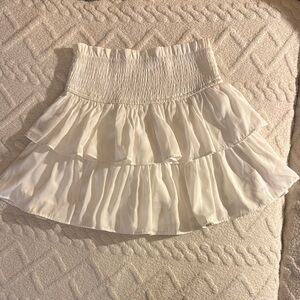 White Tiered Mini Skort